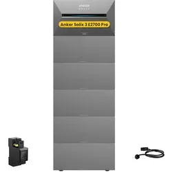 Anker SOLIX Solarbank 3 E2700 Pro - Leistungsstarke Powerstation - Modular erweiterbare Powerstation mit 2,7 kWh Kapazität und 3600 W Eingangsleistung. Ideal für nachhaltige Energieversorgung unterwegs.