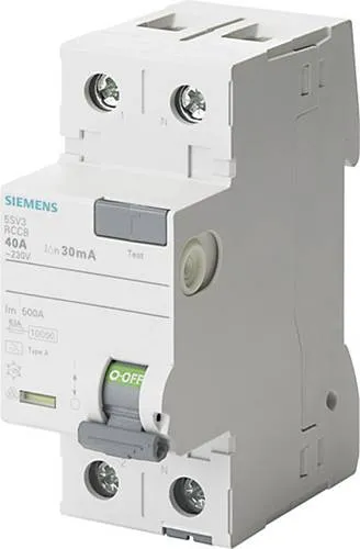 Siemens 5SV31116 FI-Schutzschalter 2-polig 16A - Sonstige Elektroinstallationsartikel, zuverlässiger Schutz vor elektrischem Schlag mit Umgreif- und Berührungsschutz für maximale Sicherheit bei der Installation.