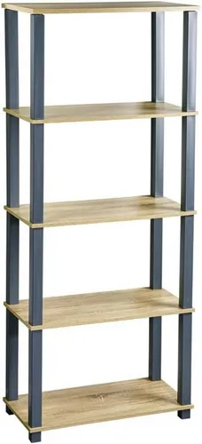Kesper Regal 60x29x147 cm in Sonoma Eiche Dekor - Praktisches Regal aus FSC-zertifiziertem MDF mit 5 stabilen Ebenen. Modernes Design in Sonoma Eiche Optik, inklusive Wandbefestigung für sichere Montage.