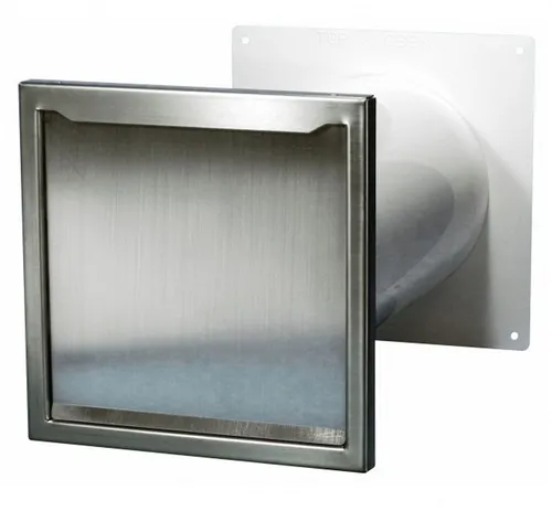 Teleskop Mauerkasten Ø 150mm für Dunstabzug - Energiesparender Mauerkasten mit Rückstauklappe, ideal für effiziente Abluft in der Küche. Aus hochwertigem Edelstahl, wandmontierbar und perfekt für moderne Küchen.