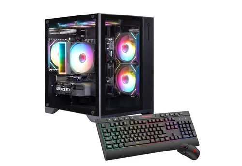 GAMEMAX Infinity Mini BK 7763 Gaming-PC - PC-Systeme mit AMD Ryzen 7 9700X und RTX 5070 für unvergleichliche Gaming-Performance und blitzschnelle Ladezeiten dank 32 GB DDR5 RAM und 1 TB SSD.