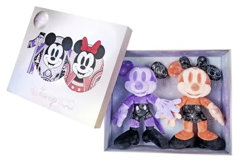 Disney 100 Jahre, Mickey und Minnie Mouse, Amazon Exclusiv Set 4, limitiert, 33cm Plüschfiguren, Sammlerstück, Sonderedition, Geschenkkarton, Micky Maus, ab den ersten Lebensmonaten
