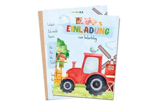 MeinBaby123® Einladungskarten Kindergeburtstag inkl. 10 Umschläge, Kindergeburtstag Jungs und Mädchen, Geburtstagseinladungen Kinder