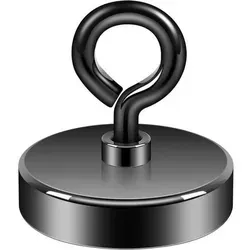 Neodym Magnet 100kg Schwarz – Hochleistungsmagnet für Magnetfischen - Entdecke den Neodym Magnet mit 100 kg Zugkraft und Ø44,5 mm. Ideal für Magnetfischen oder im Heimgebrauch, bietet er durch die gummierte Oberfläche sicheren Halt und schützt vor Rost. Perfekt für alle Abenteuer!