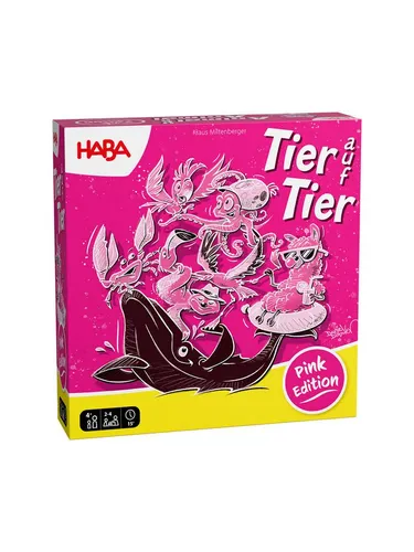 Haba Spiel Tier auf Tier Pink Edition, Gesellschaftsspiel, Brettspiel, Familienspiel