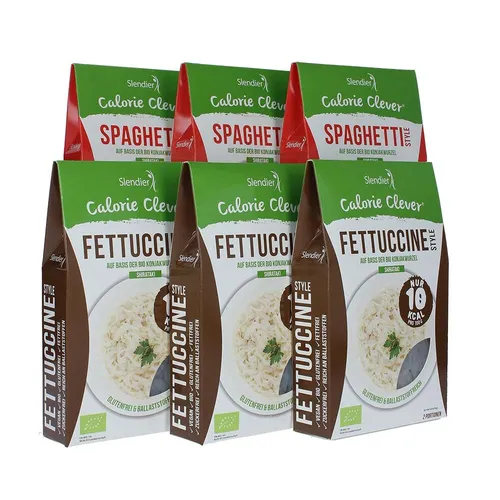 Slendier 6 x Bio Konjak Pasta Italien Probierpaket 2.4 kg (8,33 EUR/kg)