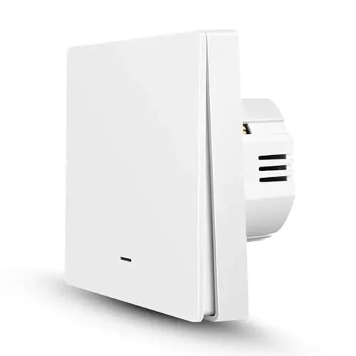 FSMUCFY WLAN Lichtschalter, Smart WiFi Wandschalter, mit/ohne Neutralleiter,Kompatibel mit Alexa & Google Home, Smart Life App, Zeitschaltuhr, Fernbedienung, für Altbau & Neubau (Tuya 1Gang-Weiß)