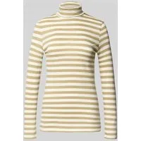 Marc O'Polo Denim Slim Fit Langarmshirt aus reiner Baumwolle in Khaki, Größe S