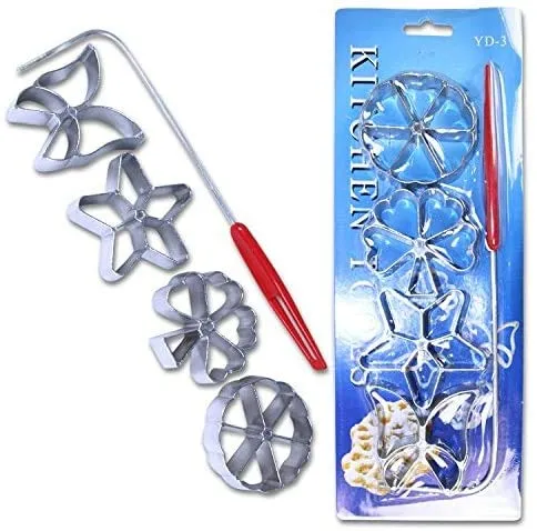 rukauf Traditionelle Teigform - Hworost, Waffeleisen, Waffelbäckerei Spreewaldschleifen Set 4 Stück (1cm)