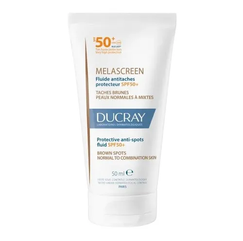 Ducray Melascreen Protective Anti-stain Fluid SPF50+ 50 ml - Hochwirksamer Sonnenschutz gegen Hautflecken für strahlende Haut