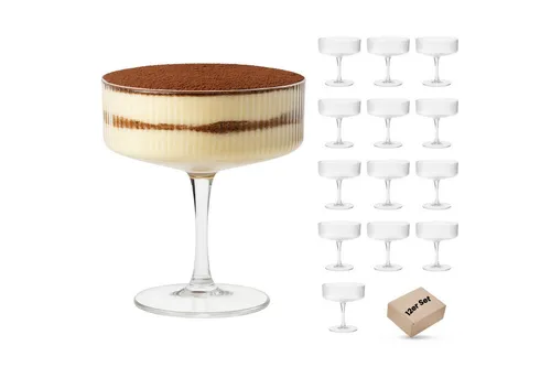 DAL CERO Martiniglas Cocktailglas 200 ml – Elegantes Design für Cocktails & Desserts - Das DAL CERO® Martiniglas vereint elegantes, geripptes Design und Funktionalität. Mit 200 ml Fassungsvermögen ideal für Cocktails und Desserts. Hochwertiges Glas für stilvolle Anlässe und tägliche Genussmomente.