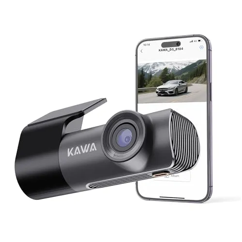 KAWA Dashcam Auto 2K 1296P mit WDR & Super Nachtsicht – Superkondensator, 360° Drehbar, WiFi App Steuerung – Loop Aufnahme,G-Sensor, Verstecktes Design (für Auto, Frontkamera, Fahrsicher)