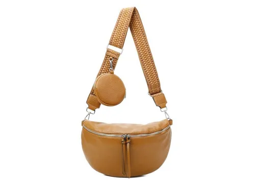 ITALYSHOP24 Schultertasche Damen Brusttasche Umhängetasche CrossBody Lederoptik Bag + Muster Gurt, Messenger Hüfttasche Bodybag Gürteltasche Bauchtasche / leicht Gewicht