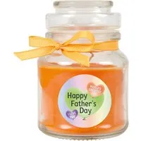 HS Candle Duftkerze & Glas Vatertag Honigmelone Orange in orange von HS Candle