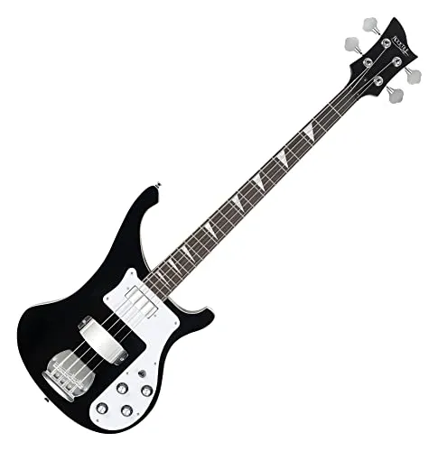 Rocktile Pro RB-400B Blackbird E-Bass - Rocktile Pro-Series E-Bass mit Longscale, Humbucker und Single Coil, ideal für Rockmusik, einzigartiges Design und hervorragende Spielbarkeit.