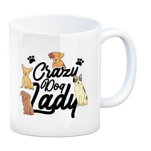 Hunde Kaffeebecher Crazy Dog Lady für Hundeliebhaber eine niedliche Tasse für den Arbeitsplatz Haustier Kaffeetasse verrückt