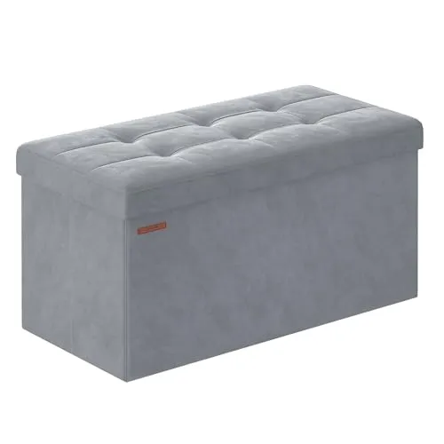 SONGMICS Klappbarer Sitzhocker mit Stauraum