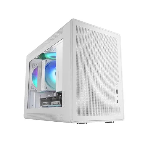 Mars Gaming MC100, ATX Gaming Gehäuse, 9 cm FRGB Lüfter, Convect-Cool Belüftung, Schwarz