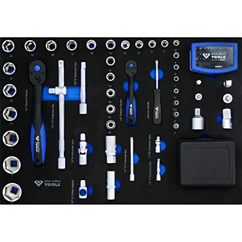 BRILLIANT TOOLS BT158079 Einlage mit Steckschlüsseln, 79-tlg [Powered by KS TOOLS]