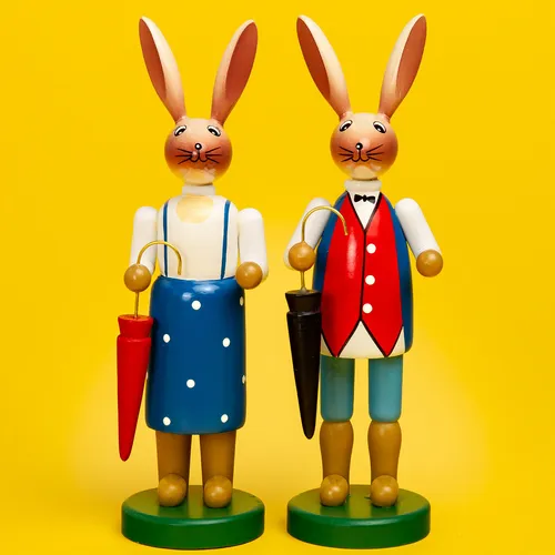 SIKORA OD09 großes Mama und Papa Osterhasen Figuren Paar von SIKORA