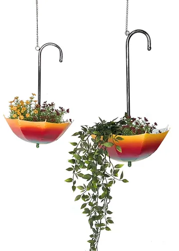 DanDiBo Blumenampel Metall Hängeampel 2er Set - Stylisches Garten-Zubehör für Innen und Außen, inklusive Topf, ideal zum Aufhängen von Pflanzen und zur Verschönerung Ihres Wohnraums.