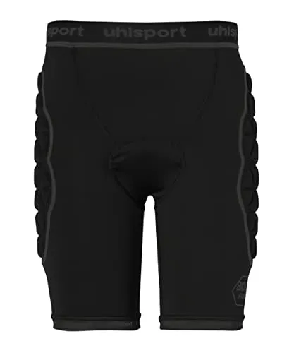 uhlsport Bionikframe Padded Short Black Edition - gepolsterte Unterzieh-Shorts für Erwachsene und Kinder, Protektoren-Hose kurz, Unterzieh-Hose für Fußball-Torwart, Handball, Volleyball & Co.