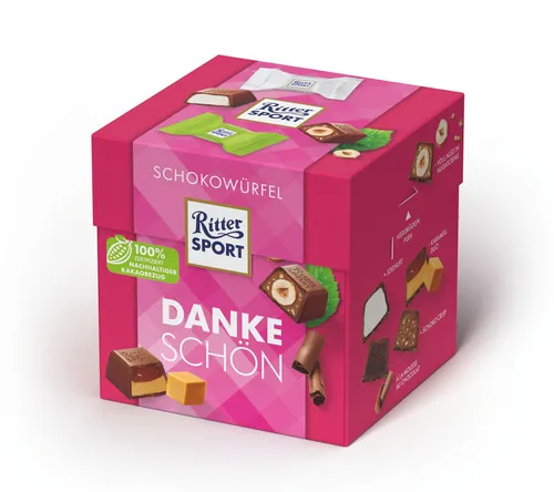 Ritter-Sport Minischokolade Dankeschön, Schokowürfel, 22 Stück, 176g