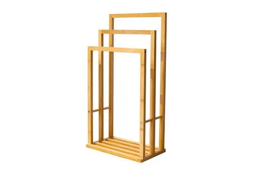 Schulte Handtuchhalter aus Bambus - Treppenförmig, freistehend - Handtuchstangen aus antibakteriellem Bambus, schimmelresistent und hypoallergen. Perfekt für ein modernes Badezimmer und sorgt für Ordnung.