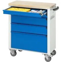 Rau Werkzeugwagen mit 5 Schubladen - Buche, 700x350x860mm - Robuster Werkzeugwagen mit 5 Schubladen für optimale Werkstattorganisation. Stabile Bauweise, massive Buchenplatte und hohe Tragkraft für effizientes Arbeiten.