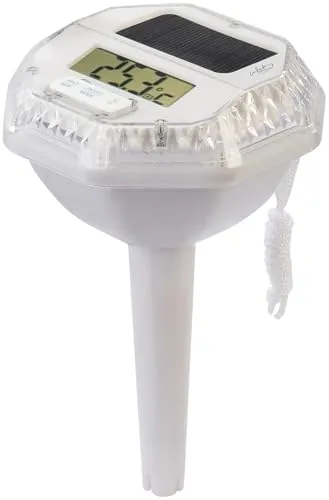 infactory Solar: Schwimmendes Teich- & Poolthermometer, RGB-LEDs, LCD, Min./Max., IP68 (Badethermometer, Solar Poolthermometer, Unterwasser)