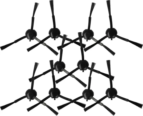 vhbw 10x Seitenbürste kompatibel mit Dreame L10s Pro, D9s Plus, L10s Plus, L10s Pro Gen 2 Saugroboter - Reinigungsbürsten Set, schwarz, 3-armig