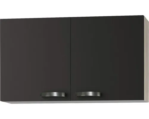 Optifit Hängeschrank Faro 100 cm anthrazit matt - Einbauküchen-Komponenten mit modernem Design, flexibler Montage dank reversibler Türen und ausreichend Stauraum für Küchenutensilien.
