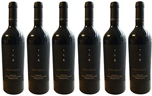 Primitivo LUCCARELLI Puglia (6 X 0,75 L) - trockener Rotwein - 14 % Vol.