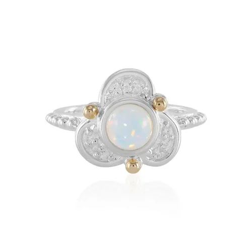 Cavill Goldring Welo Opal Ring 925 Silber, 14K Gold, Zirkonia, äthiopisch, Damen (1-tlg)
