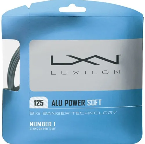 Luxilon Tennissaite Alu Power Soft 1.25 (Haltbarkeit+Kontrolle) silber 12m Set, Saitendicke: 1.25