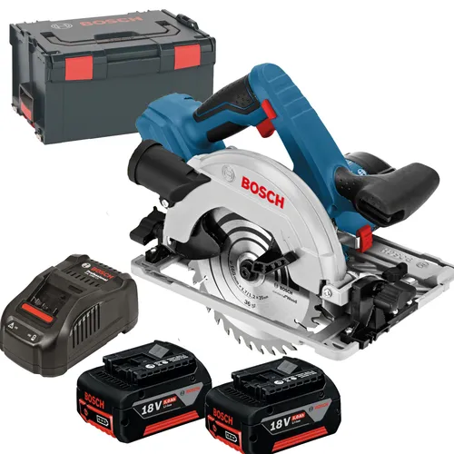 Bosch Akku-Handkreissäge GKS 18V-57 G mit 2x 5,0 Ah Akku in blau von Bosch
