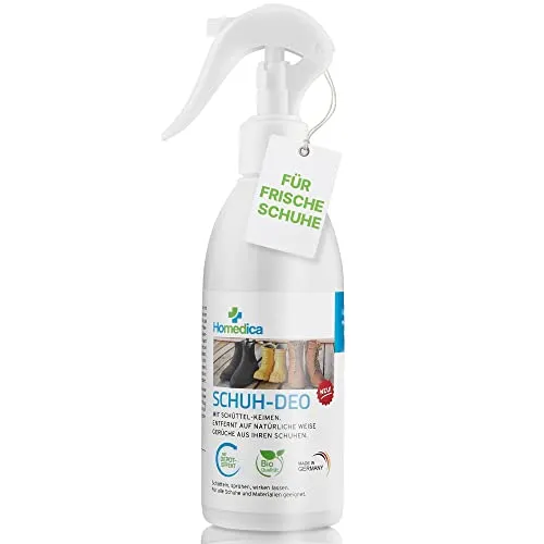 HOMEDICA Schuh Deo | Das Neue mikrobiolgoische Schuhdeo mit Schüttelkeimen und neuester Biotechnologie. Für Sportschuhe, Sicherheitsschuhe, Arbeitsschuhe u.v.m.