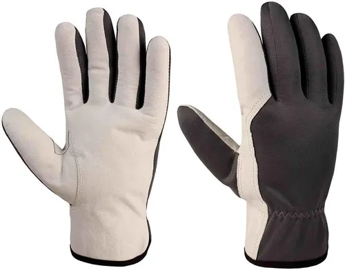 Testrut Arbeitshandschuhe Arbeitshandschuhe in Schwarz/Weiß mit Leder-Verstärkung XXL / Gr 11 (1-St)
