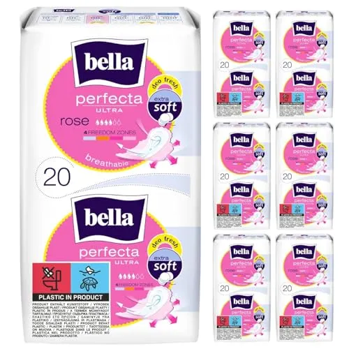 bella Perfecta Ultra Damenbinden Rose mit Flügeln 140 Stück Soft Frischeduft Vorratspack
