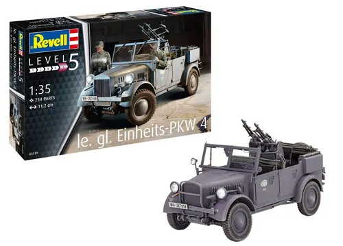 Revell 03339 1:35 Einheits-PKW Kfz.4 - Militärmodell im Maßstab 1:35, detailgetreue Nachbildung für Sammler und Modellbau-Enthusiasten.