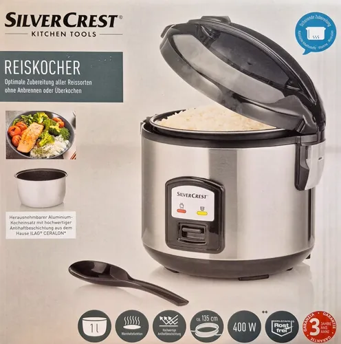 SilverCrest Reiskocher mit Dampfgareinsatz 400 Watt