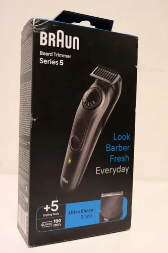 Braun Barttrimmer BT5430 - Haarschneider mit ultrascharfer Klinge, 40 Längeneinstellungen und 100 Min. kabelloser Laufzeit, 100 % wasserdicht und einfach zu reinigen