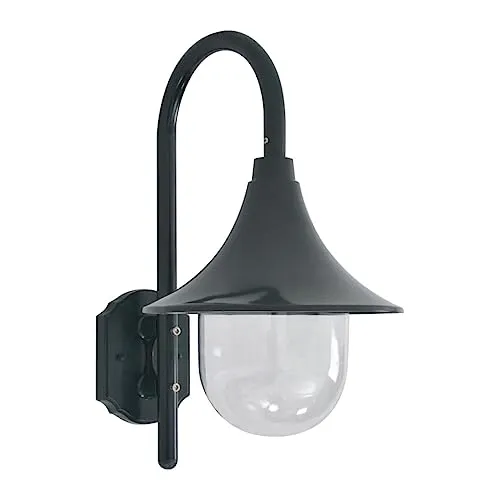 vidaXL Garten-Wandleuchte E27 42 cm Aluminium Dunkelgrün - Lampen für Außen, stilvolle und langlebige Gartenbeleuchtung aus Aluminium in Dunkelgrün, ideal für stimmungsvolle Akzente. E27-Fassung für individuelle Lichtgestaltung.