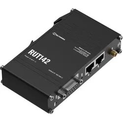 TELTONIKA RUT142 Ethernet Router - Schwarz - Industrieller Router mit WiFi 4, 2x RJ45 100Mb/s und robustem IP30 Gehäuse, ideal für extreme Umgebungen von -40 bis 70 °C.