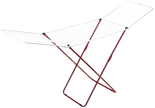 GimiTop Wäscheständer aus Stahl, 20 Meter Leinenlänge - Faltbar und stabil - Wäscheständer mit 20 m Leinenlänge aus robustem Stahl, faltbar und ideal für platzsparendes Trocknen. Rutschfeste Füße für sicheren Stand.
