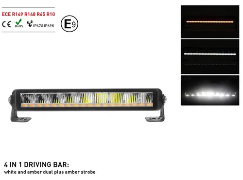 35,5 cm 4-in-1-LED-Bar mit Warnblitz und Positionslicht
