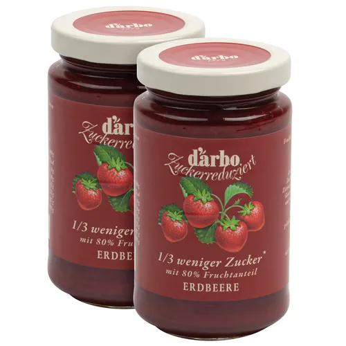 Food-United Erdbeere Zuckerreduziert FRUCHTAUFSTRICH von DARBO 2x 250g Glas