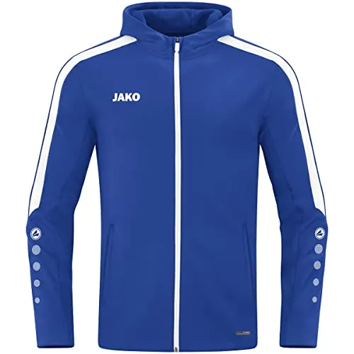 Jako Kapuzenjacke Power royal 164 - Funktionsjacken mit modernem Design, ideal für Sport und Freizeit. Hergestellt aus leichtem, atmungsaktivem Bonded-Polyester-Fleece für optimalen Komfort und Wärme.