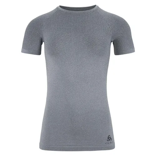 Odlo Performance Light T-Shirt L in grau melange - Funktionsunterwäsche für Damen, aus 72% recyceltem Polyester, atmungsaktiv und mit ZeroScent-Technologie für geruchsfreies Tragen bei sportlichen Aktivitäten.