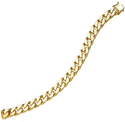 12mm breites Armband Armkette Panzerarmband 750 Gold Gelbgold 22cm